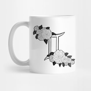 Floral Gemini Astrological Sign Illustration Mug